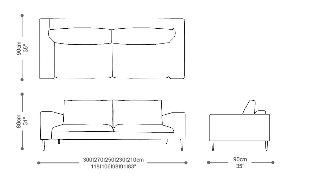 Image of the main dimensions of the product